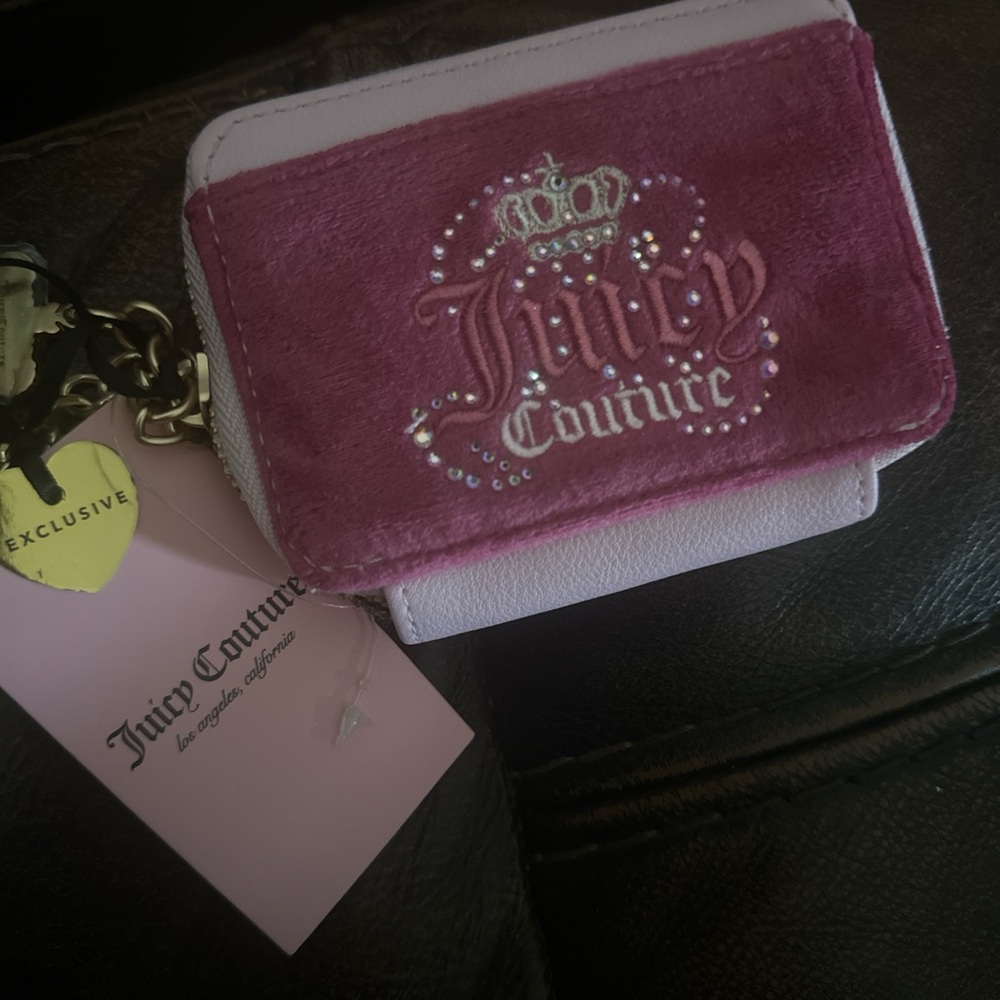 Juicy Couture Pink Velvet Logo Wallet